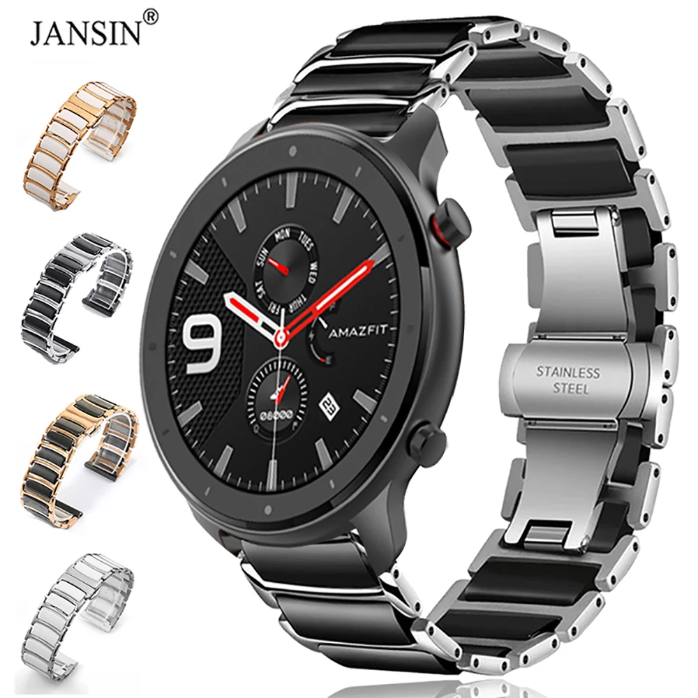 

Ceramic Band for Amazfit GTR 47mm Bracelet Stainless Steel Watch Strap for Huami GTR 47mm Watchband Replacement Accessories