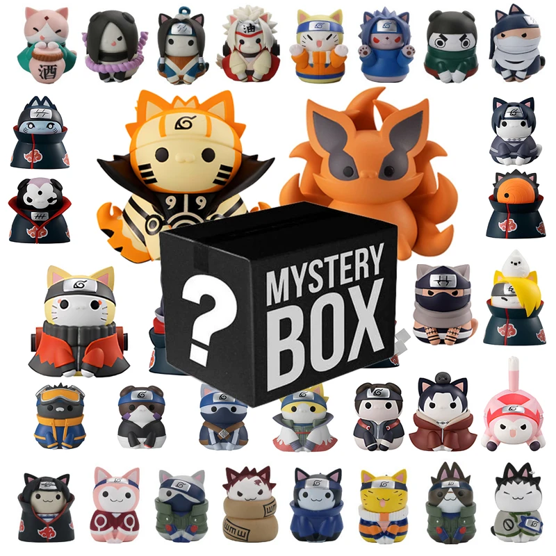 Naruto Cat Mini Anime Figure Blind Box Collectible Action Figurines Cat