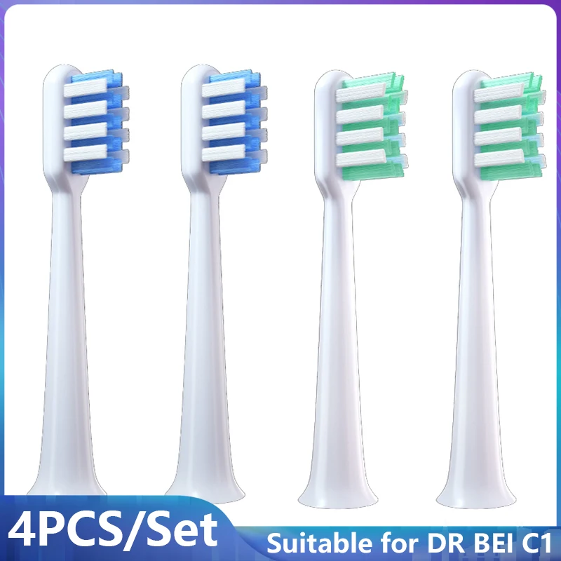 

4Pcs Replacement Toothbrush Heads for DR BEI C1 Sonic Electric Toothbrush Vacuum Soft DuPont Bristle Replaceable Mop Nozzle