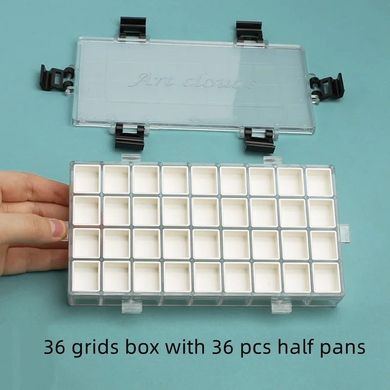 Professional 24/36 Grids Moisturizing Sealed Watercolor Paint Box Empty Portable Paint Palette For Painting Art Supplies