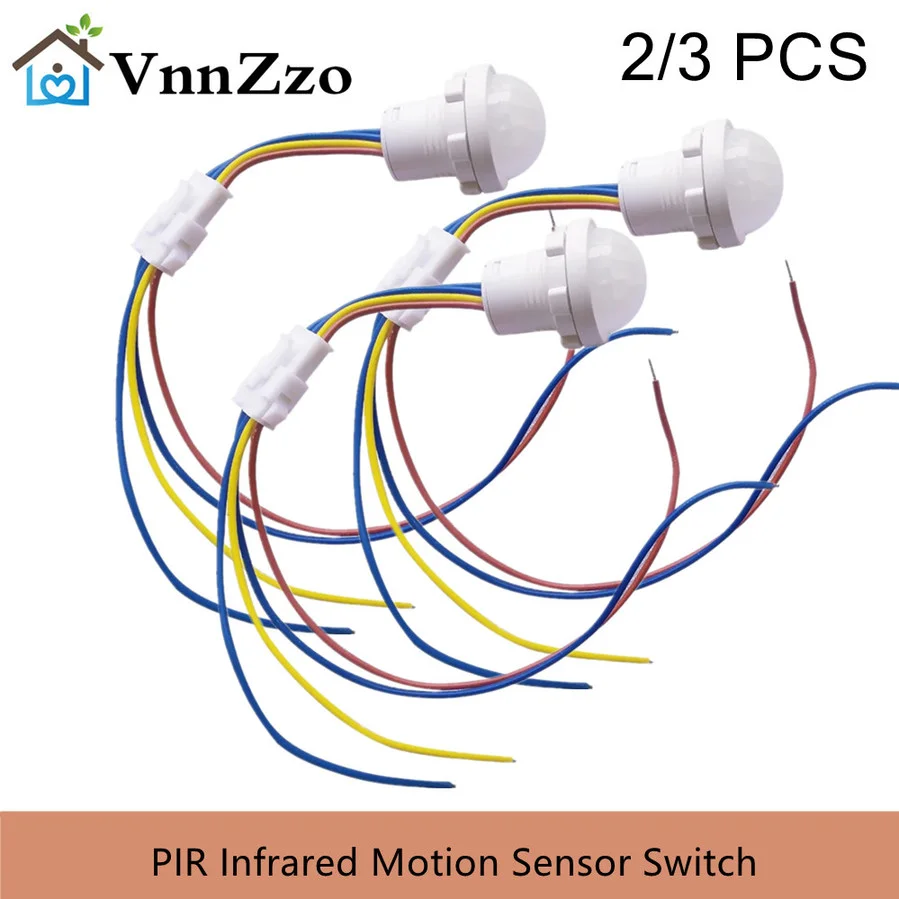 2/3 Pcs Mini Pir Sensor Detector Smart Switch 110V 220V Led Pir Sensore Di Movimento A Infrarossi Rilevamento Sensore Automatico Interruttore Della Lu