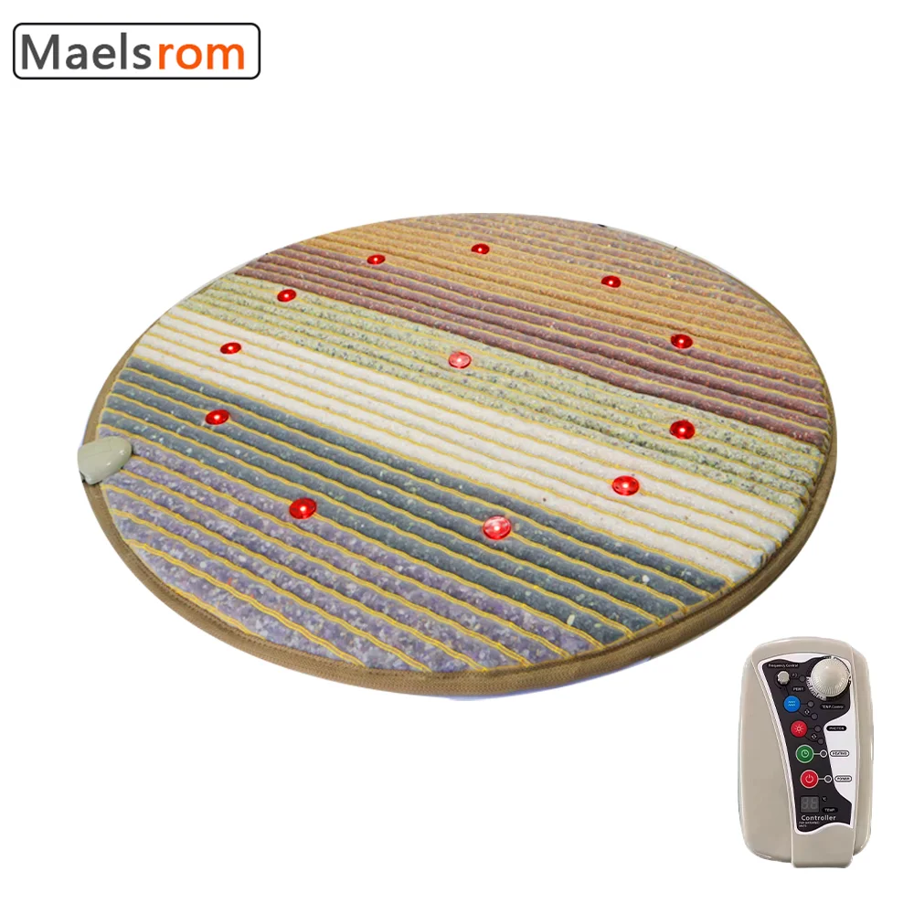 Crystal Mat Magnetic Therapy Far Infrared Pemf Round Con 7 Cristalli Di Guarigione Chakra Naturali Per Alleviare Le Vertigini Mal Di Testa