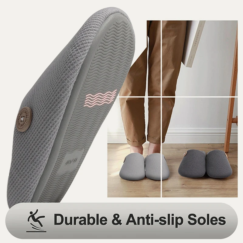 Winter Breathable Cotton Blend Men Slippers