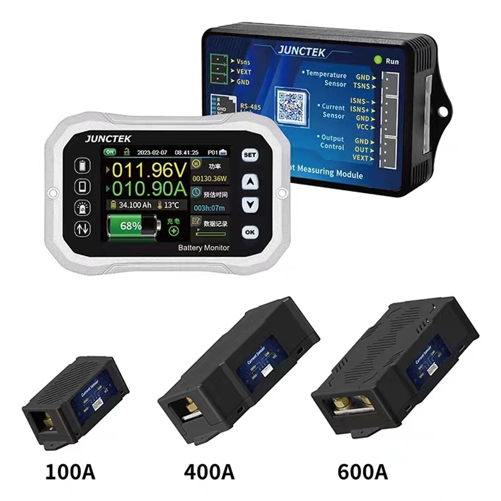 Battery Monitor Tester 120V 100/400/600A Voltage Current Tester Capacity Indicator RV Battery VA Coulomb Meter KH110F/140F/160F