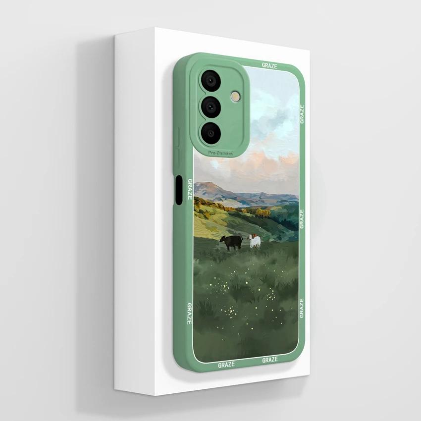 Beautiful Prairie Lamb Pattern Soft Liquid Silicone Phone Case