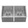 30-inch Stainless Steel Double Bowl Kitchen Sink Undermount/Flush Mount Installation Heavy Duty Sound Guard Padding Zero Radius 4