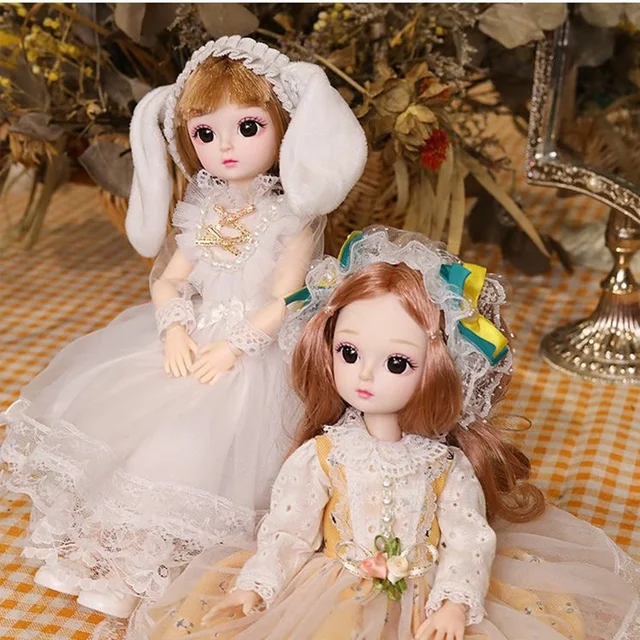 BJD Jointed 30CM  Doll For Girl Full Set 20 Moveable Body Doll With Fashion Clothes Wig Shoes Style Dress Up Baby DIY Dolls Toys 3