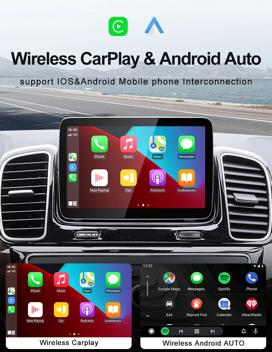New Qualcomm 680 Snadragon6225 Android13  Wireless CarPlay AUTO Screen For Merce