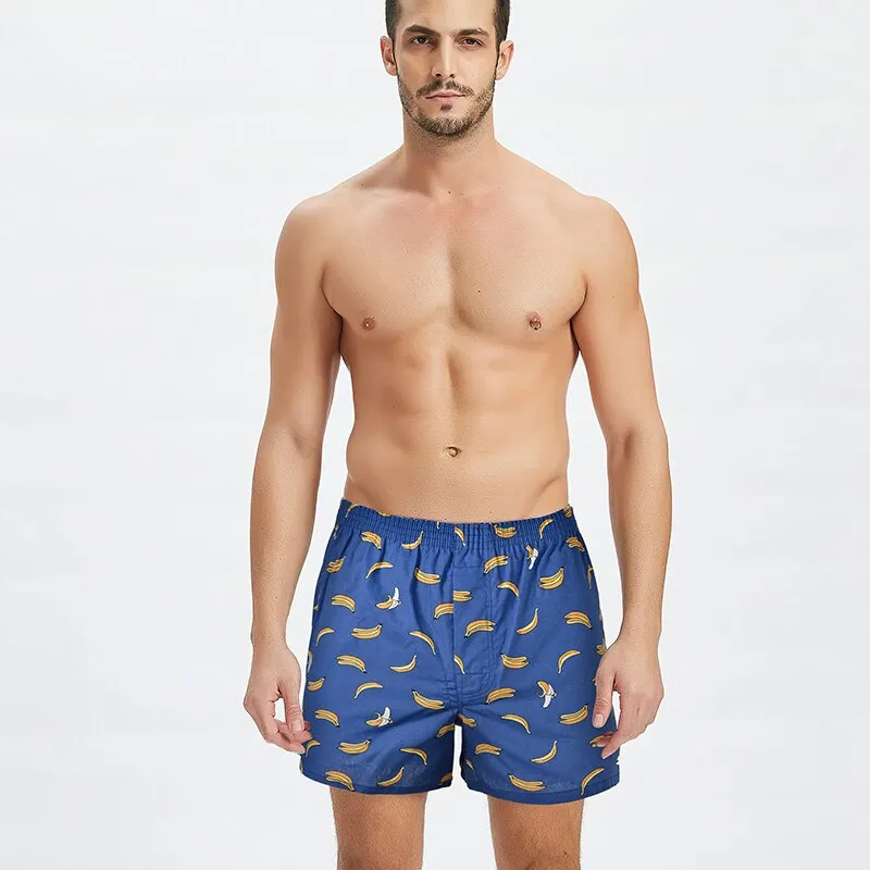 Men's Boxer Shorts Cotton Loose Short Home Wear Comfortable Printed Underwear