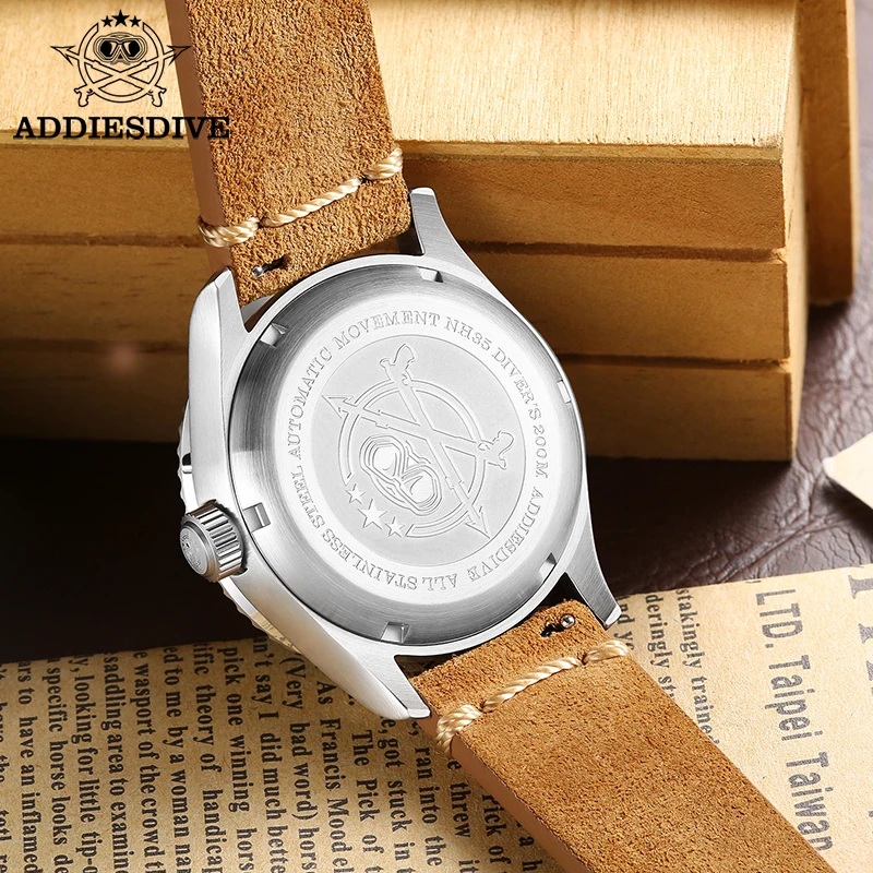 ADDIESDIVE Men Automatic Mechanical Wristwatch Sapphire Glass NH35A Super Luminous Watches 20bar Waterproof Steel Watch for men