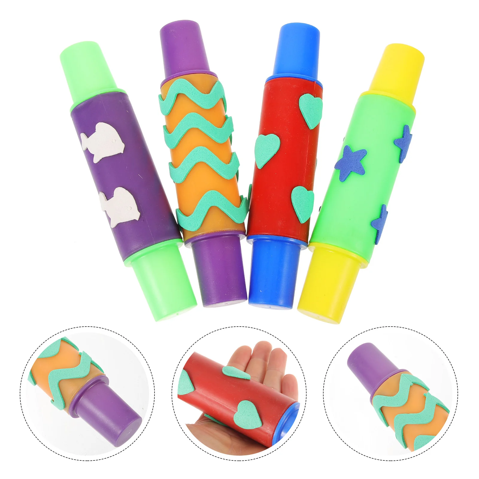 

4 Pcs Drawing Tool Sponge Brush Child Sponge for Painting Roller Children