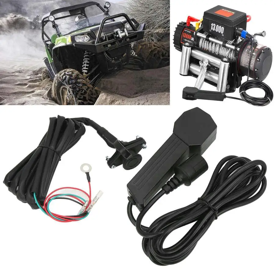 

12V HandHeld Winch Remote Control 9ft Cable Electric Waterproof For UTV