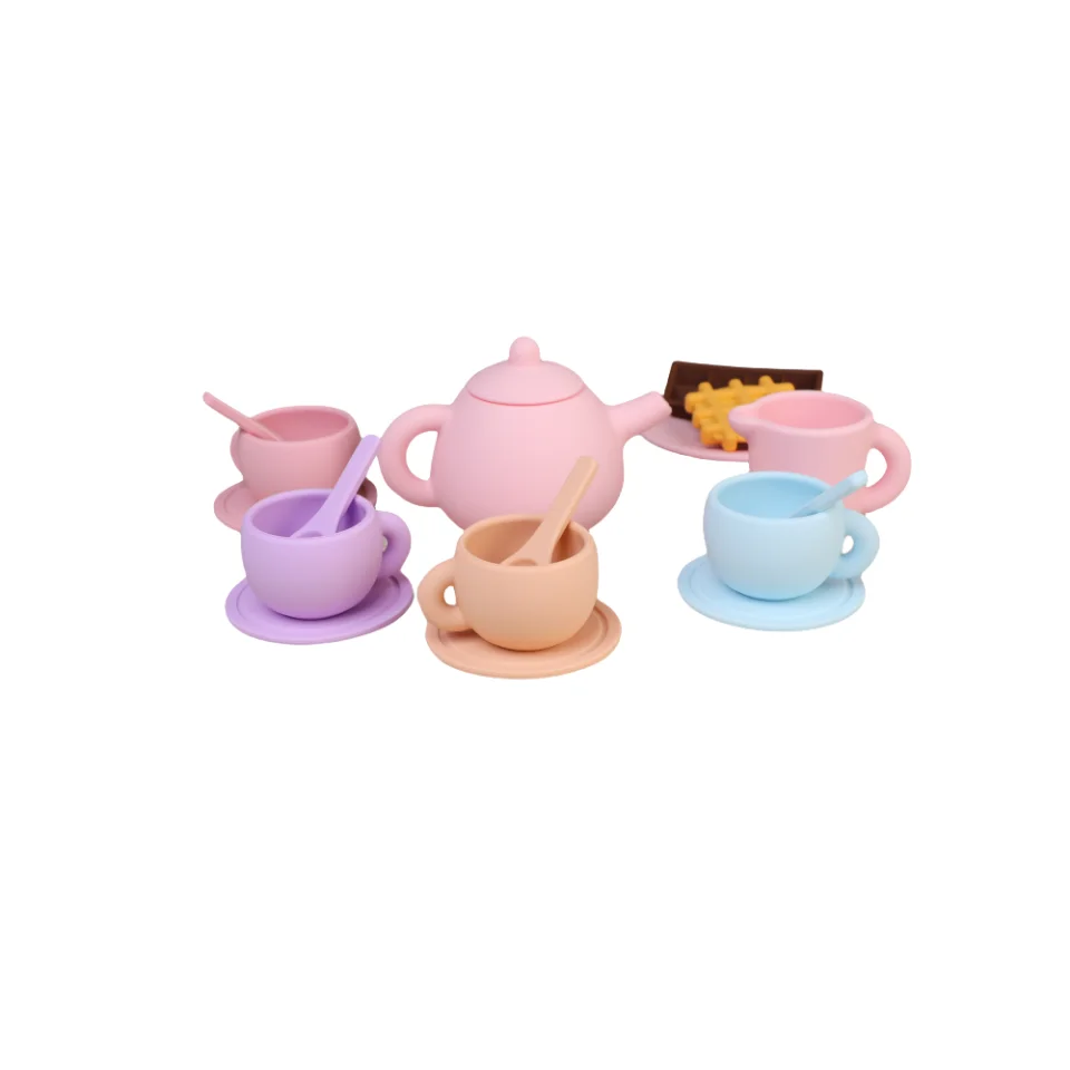 Boys and Girls 2 Years can Really Drink Tea Food-Grade Silicone Play House Toy Tea Set Early Education artificial aftenoon tea
