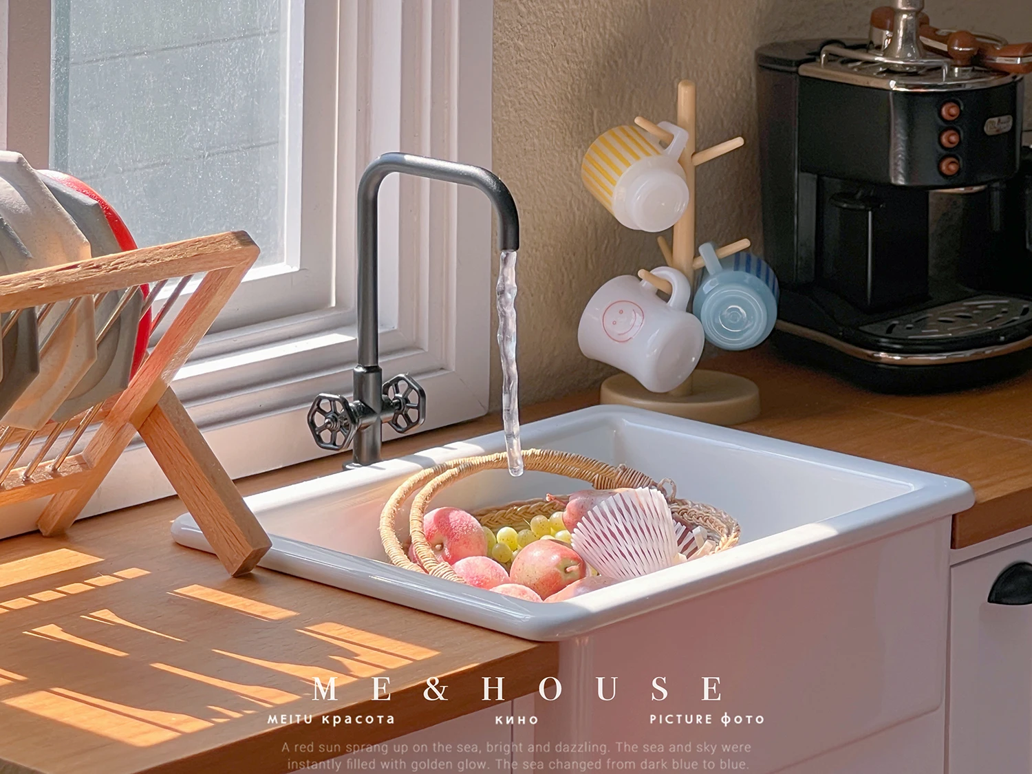 1/6 bjd ob11 miniature dollhouse furniture Mini model Kitchen DIY sink/basin/faucet 3