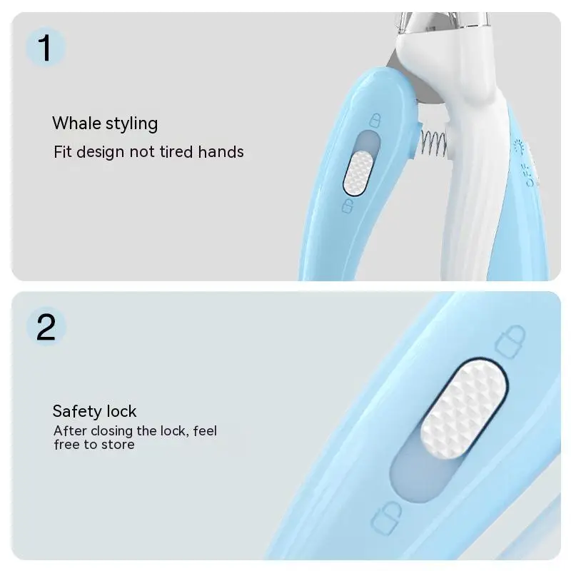 Pet Nail Clippers Dog Cat Nail Trimmer Labor-Saving Nail Clipper Convenient LED Electric Nail Grinder Dog Grooming Supplies_voghion.com