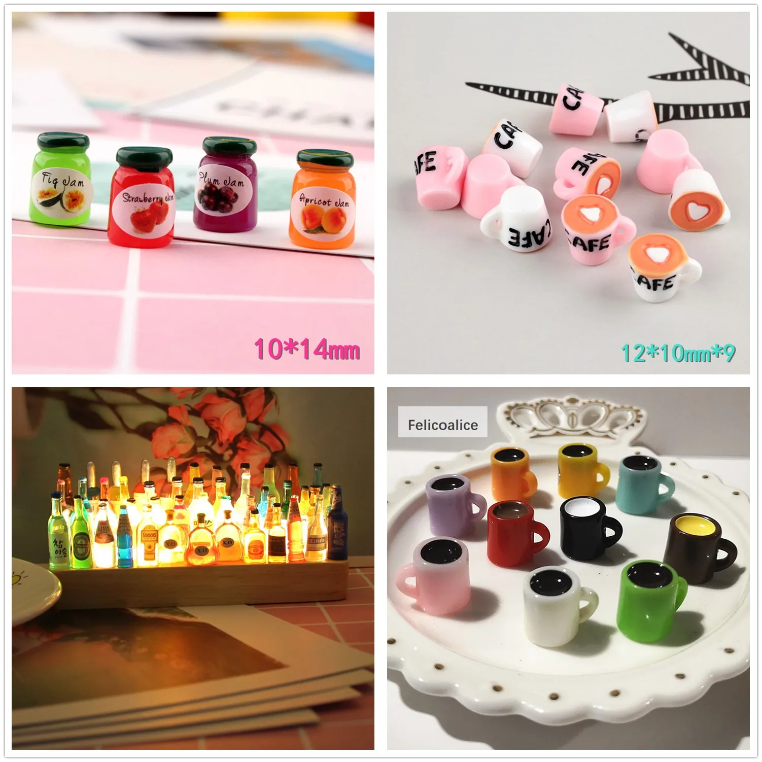 10pcs Mini Milk Wine Water Bottles Dollhouse Miniature Toy Doll Food Kitchen Living Room Accessories Kids Gift Pretend Play Toy 6