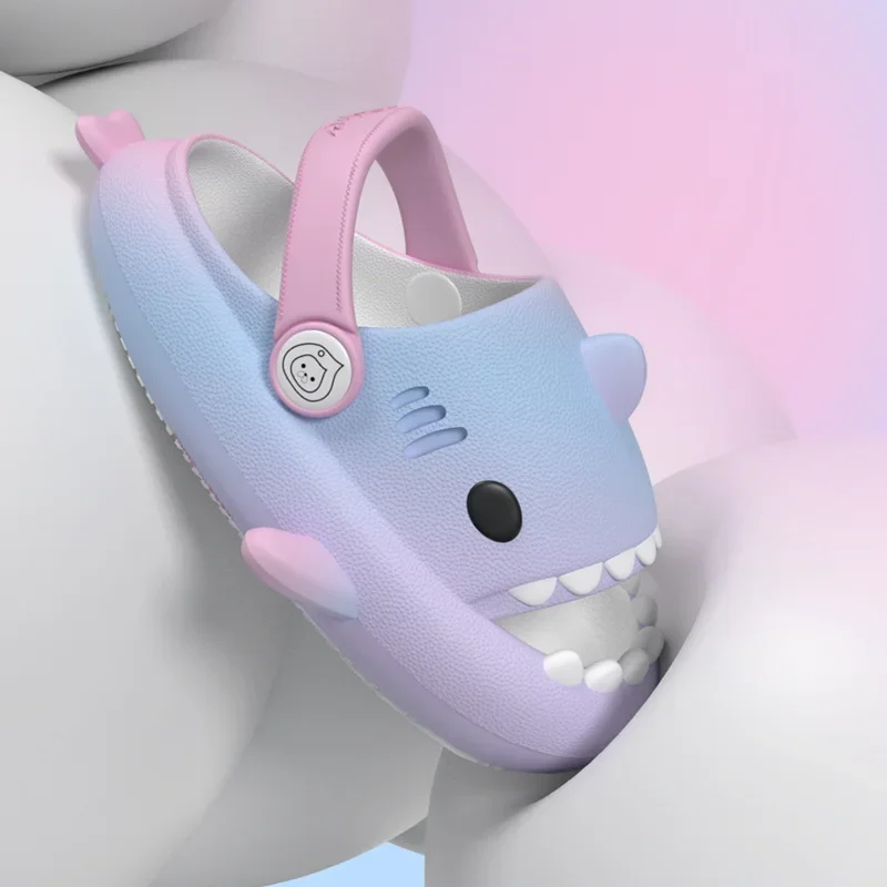 Evshine Shark Shoes For Children Cute Fashion Shark Sandals Boys And Girls Outdoor Beach Shoes Shark Slippers Pink Blue Purple 2