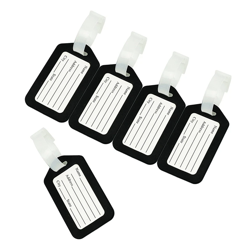 

100Pcs Luggage Tags Suitcase Label Bag Travel Accessories Black