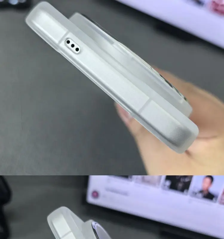 Transparent TPU Skin-Friendly Anti-Fall Phone Case with Simple Charm Design