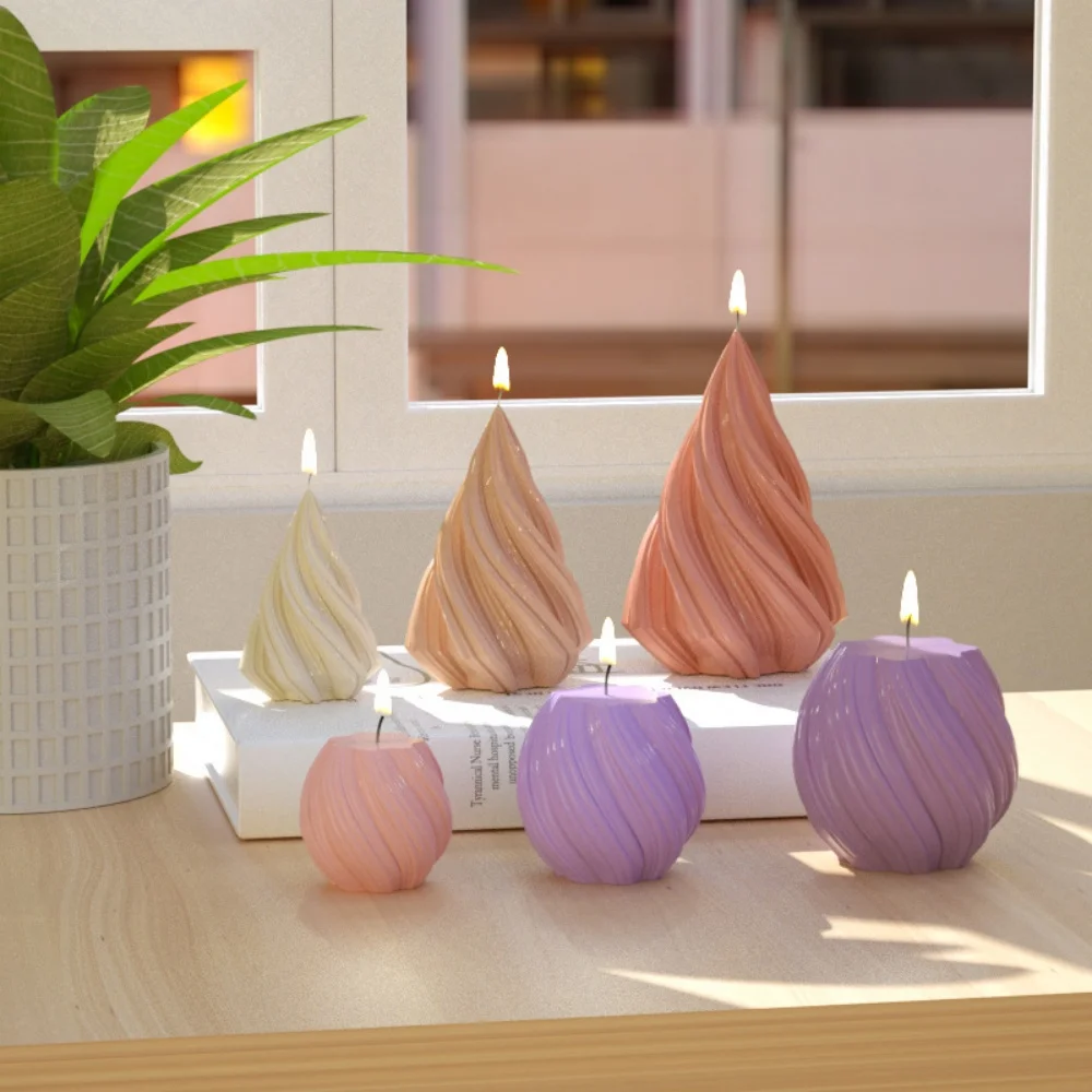 Candle Mold 1pc 3D Geometric Pillar Candle Mold for DIY Candle Making-Aromatherapy Resin Molds for Home Art Decor