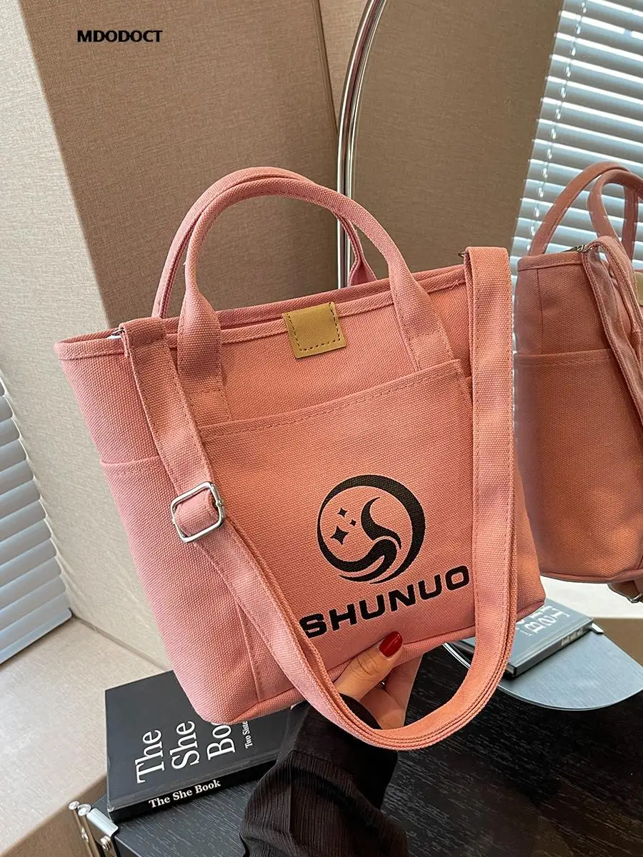 Handbag Female Summer New Tide Version Of Simple Canvas Shoulder Bag Large  Capacity Tote Bag Letters Large Bag - AliExpress