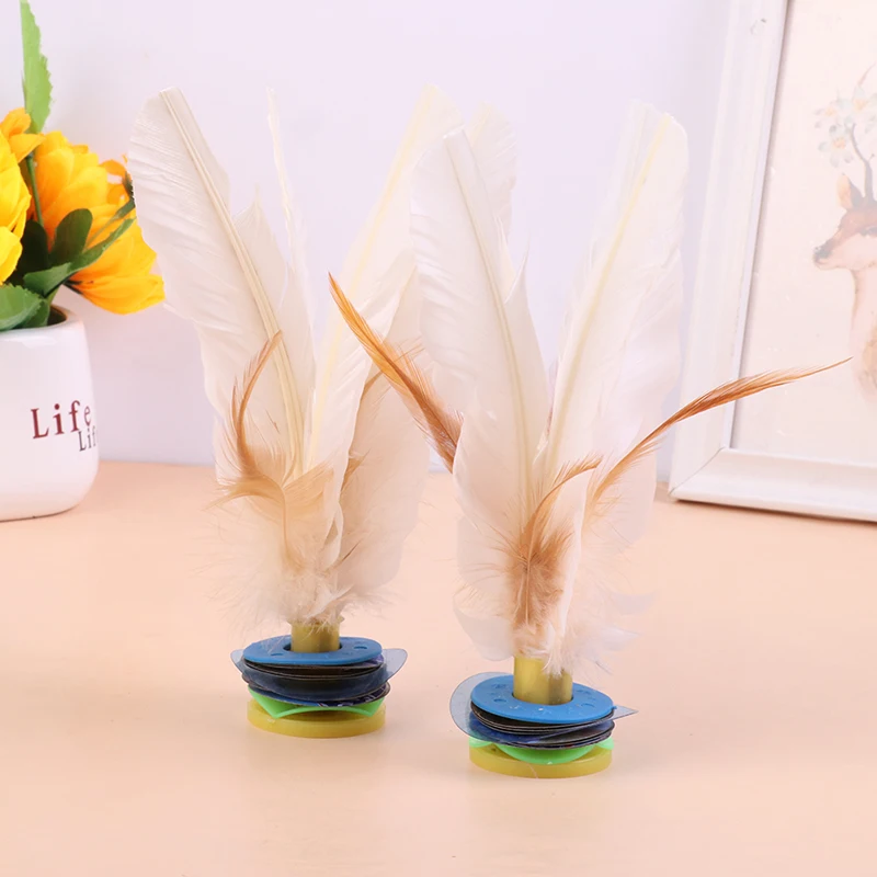 1pcs Kick Shuttlecocks White Goose Feathers Kick Shuttlecock Chinese Jianzi Foot Sports Outdoor Toy Game jianzi shuttlecock