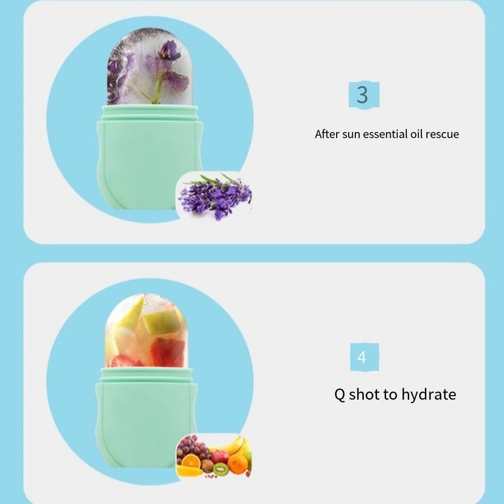 Silicone Face Massage Ice Roller Skin Care Multifunctional Ice Facial Roller Reusable Cooling Massager Face Ice Cube Mold