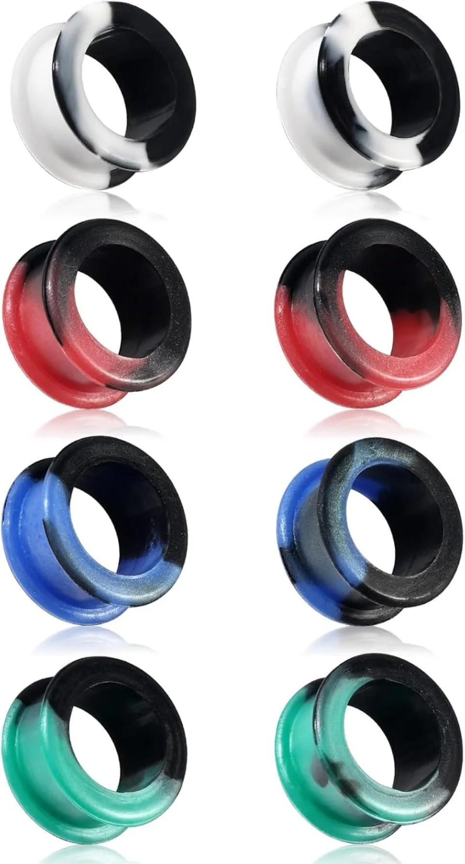 Tunnel e plugs in silicone per piercing orecchio - 1 paio_voghion.com