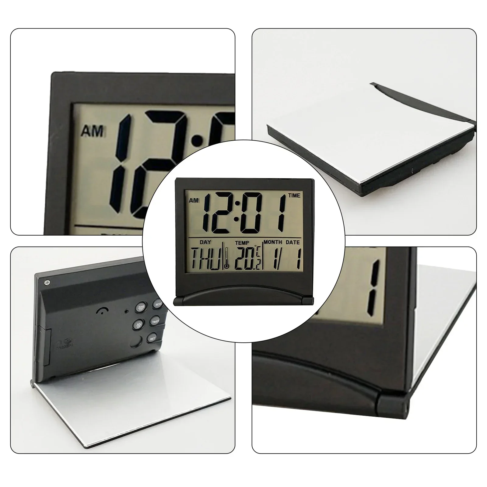 LCD Digitale Pieghevole Scrivania Viaggio Sveglia - Foto 10