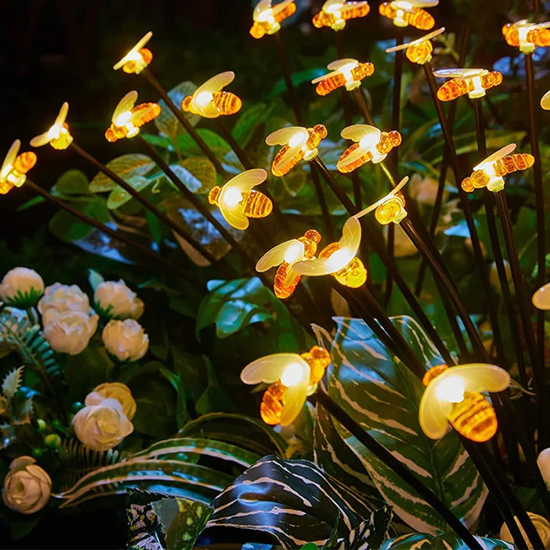 

Solar LED Light Outdoor Garden Lamp Cute Honeybee Firefly Fairy Lights Waterproof Landscape Lamp Solar Light Garden Decoration