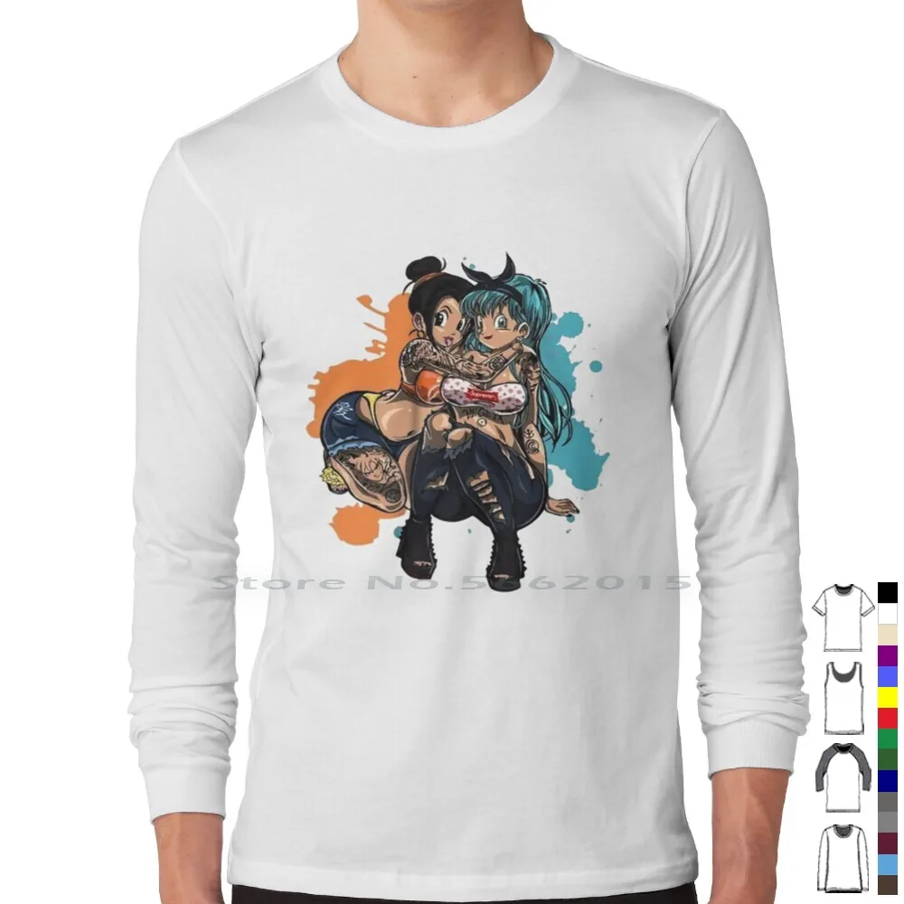 Bulma And Chichi Ретро футболка 100% хлопок Bulma Chichi Z Animegirl Манга  Девушка Горячая Манга Аниме Waifu горячие аниме девушки горячие девушки |  AliExpress