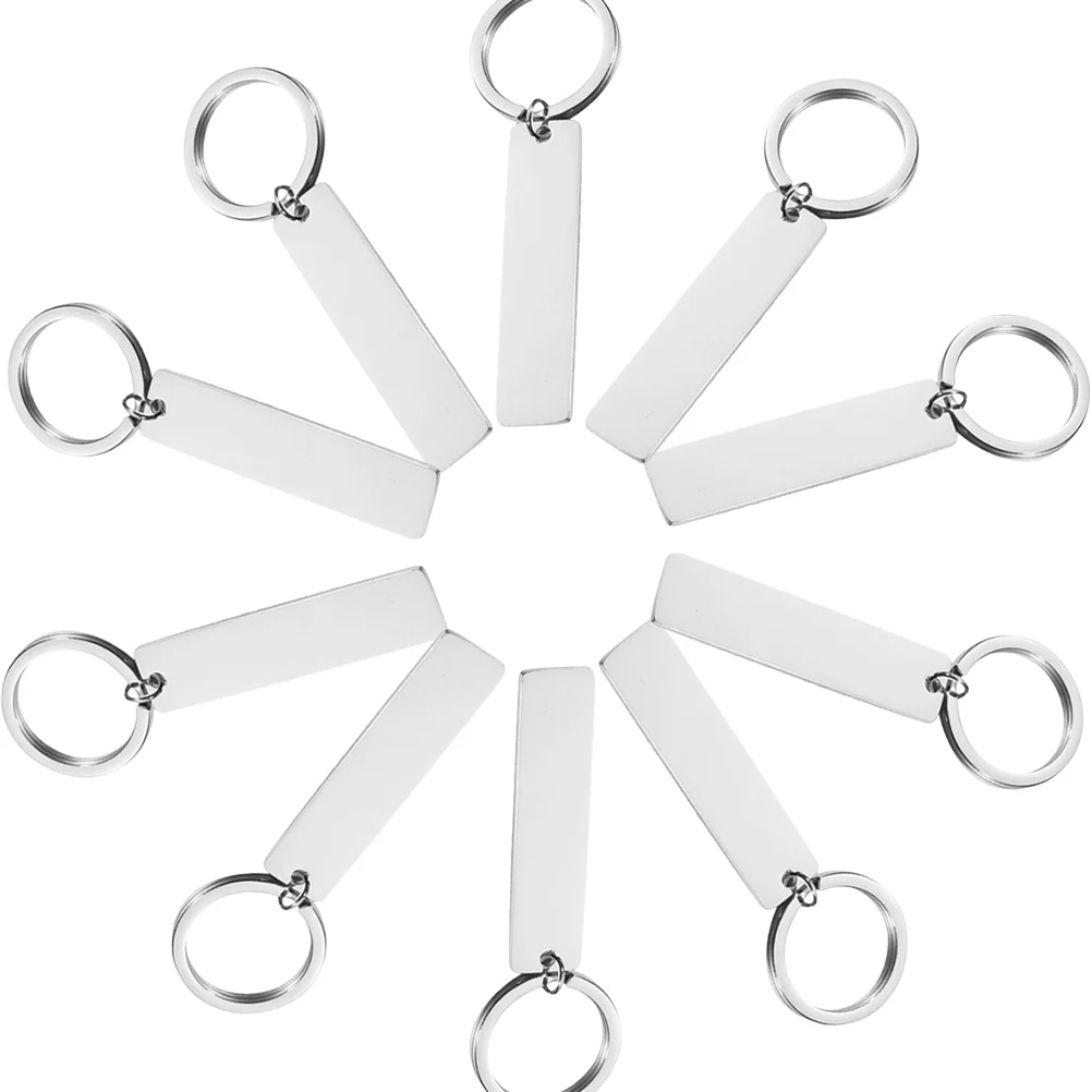 

Unfinished Keychains Diy Blank Keychains Diy Rectangle Steel Keychain Smooth Surface Engraved Lettering Keychain Pendant