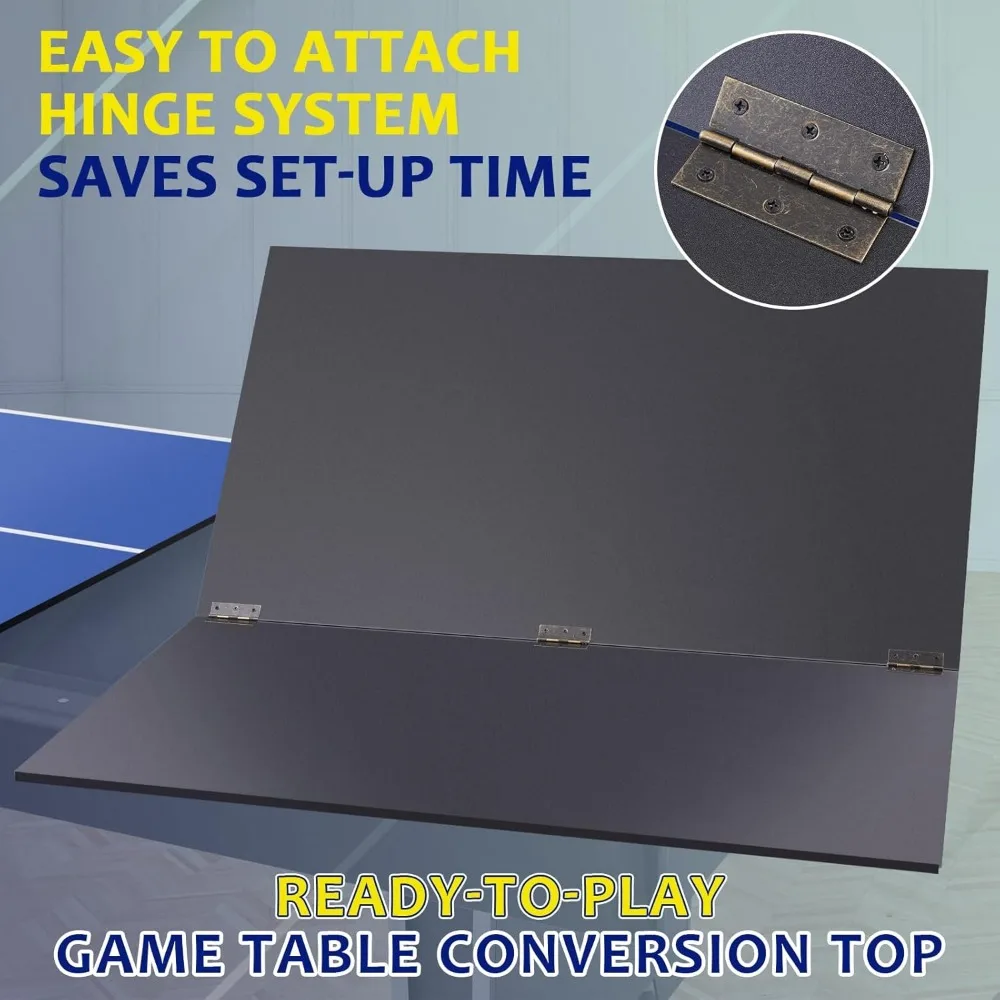 Ping Pong Table Top, 84" Mid-Size Foldable Ping Pong Table Topper for Pool Table, Indoor Outdoor Table Tennis Conversion Top w 5