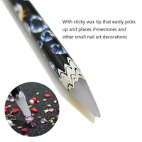2Pcs Sticky Wax Rhinestone Picker for Nail Art, Dotting Wax Pen, Apply Gems and Crystal Pick Up Tool 2