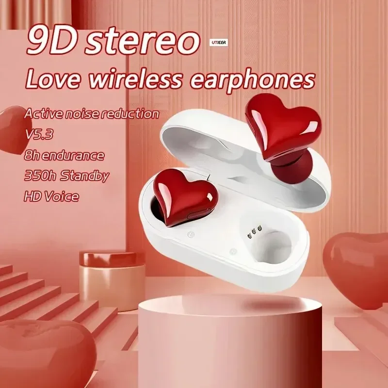 

Wireless Bluetooth Earphones Cute And Fashionable Appearance Gift For Girl Ax30 With Noise Reduction 5.3 Heart-shaped In Ear