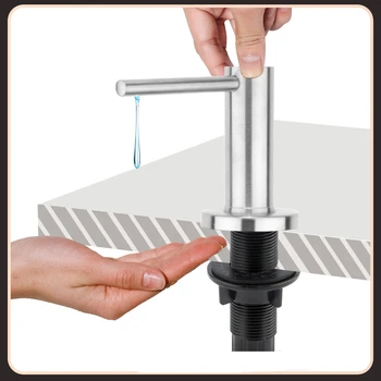 อ่างล้างจานเครื่องจ่ายสบู่เหลวสแตนเลสสีดำเครื่องจ่ายผงซักฟอกสบู่เหลวโลชั่นในตัวออกแบบ 1