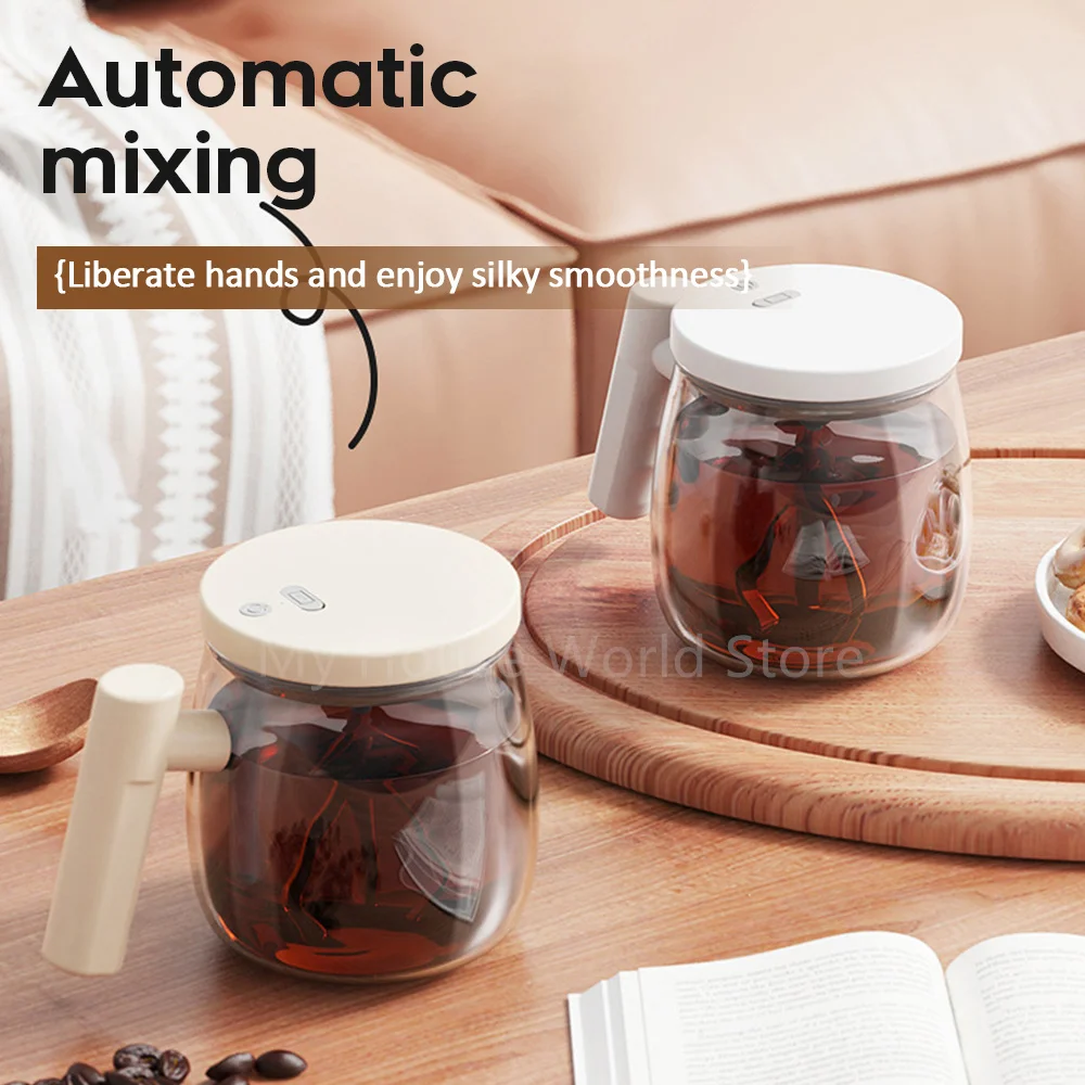 

Automatic Stirring Cup Mug 400ml Portable Rechargeable Electric Glass Waterproof Rotating Magnetic Self Stirring Coffee Mug Cup