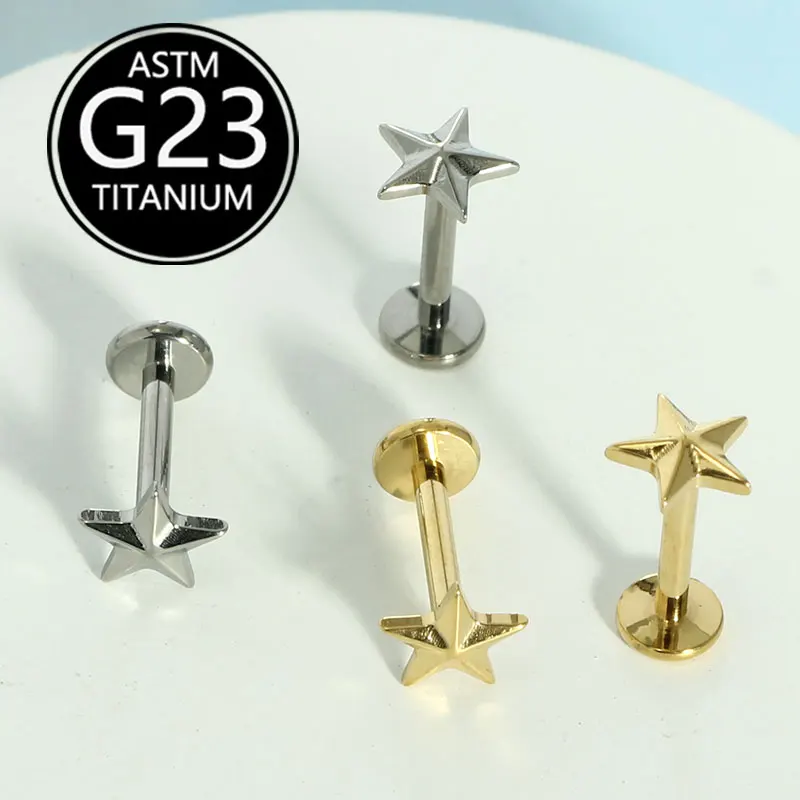 G23 Titanium 16g Lip piercing labret lip rings cartilage earrings tragus rings wholesales 8mm Helix Earrings