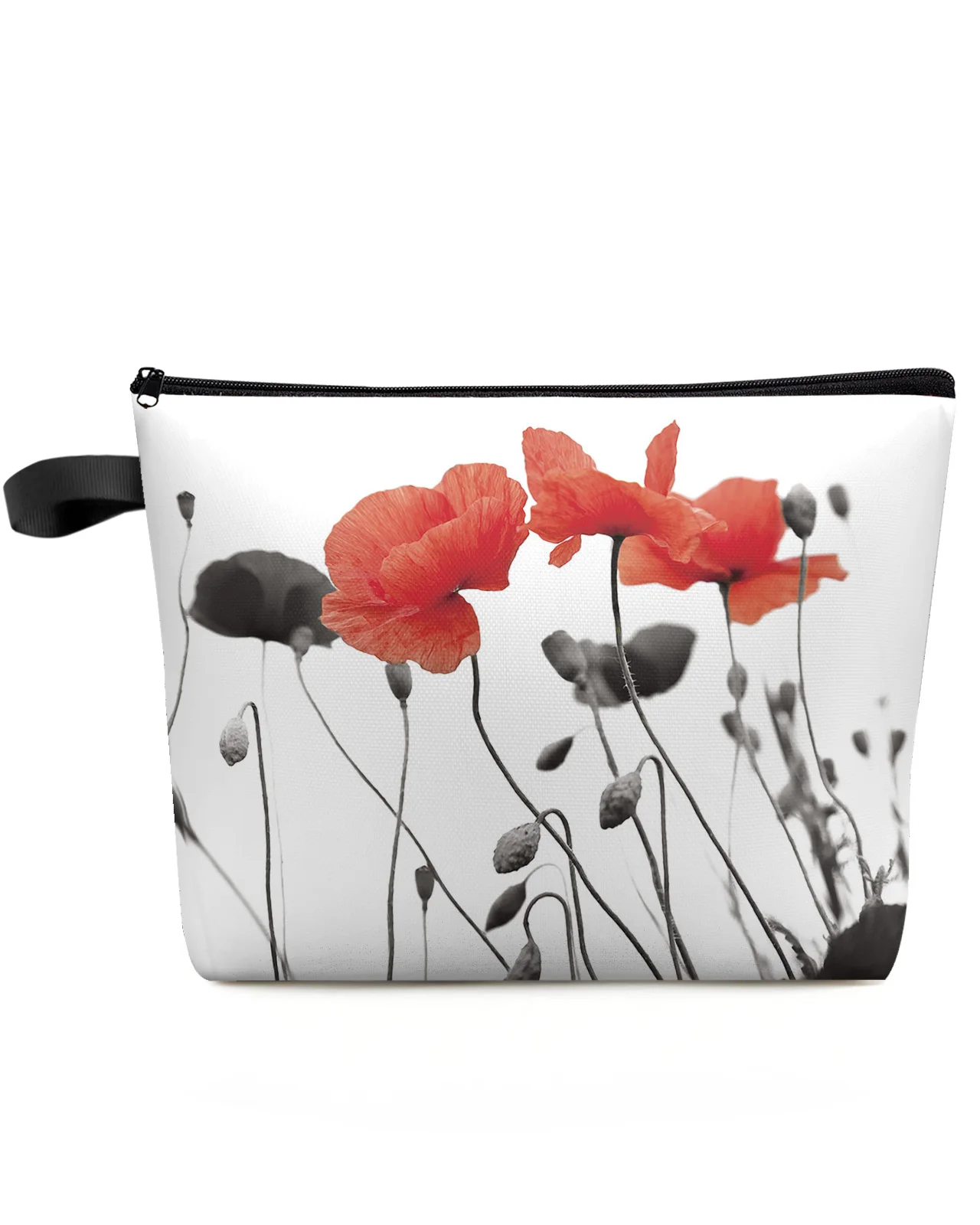 Red Poppy Flower Makeup Bag Pouch Travel Essentials Lady Women Cosmetic Bags Toilet Organizer Custodia Per Matite Per Bambini