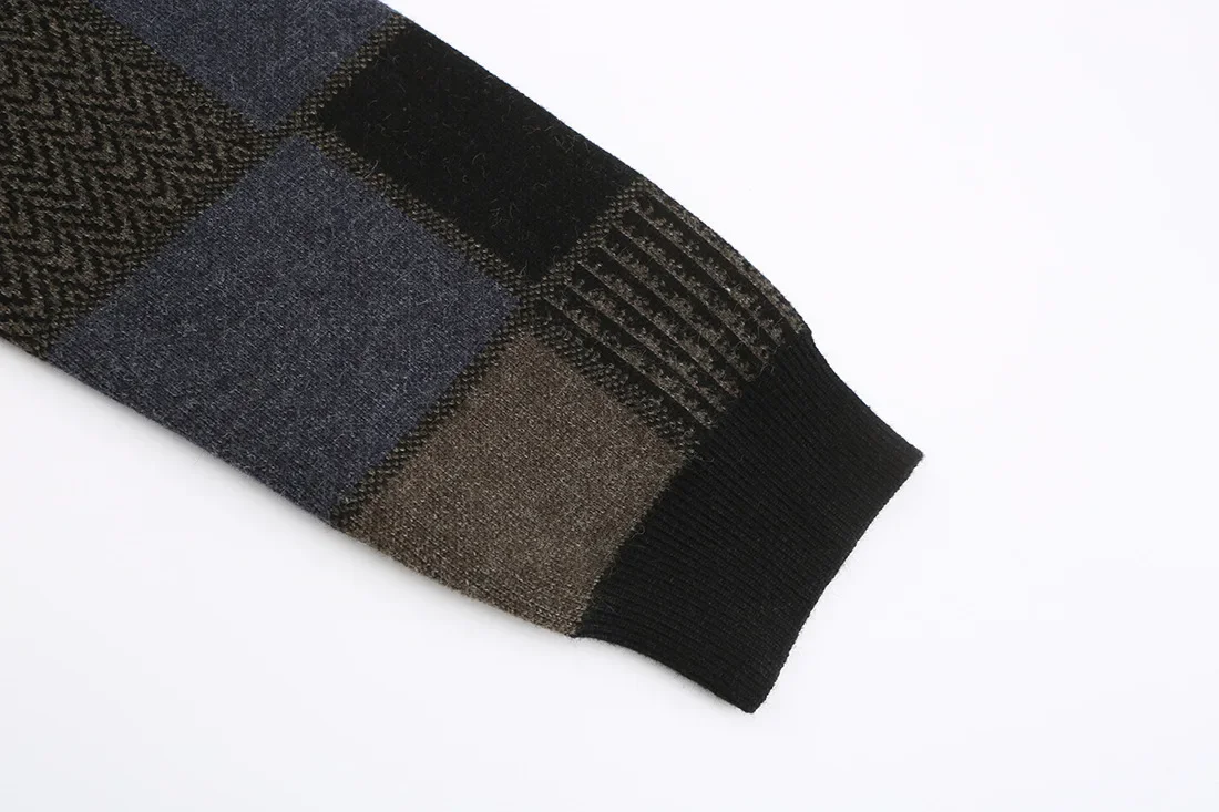Men's Long Cardigan Thickened Sweater Autumn Stand Collar Knit Sweater Coat