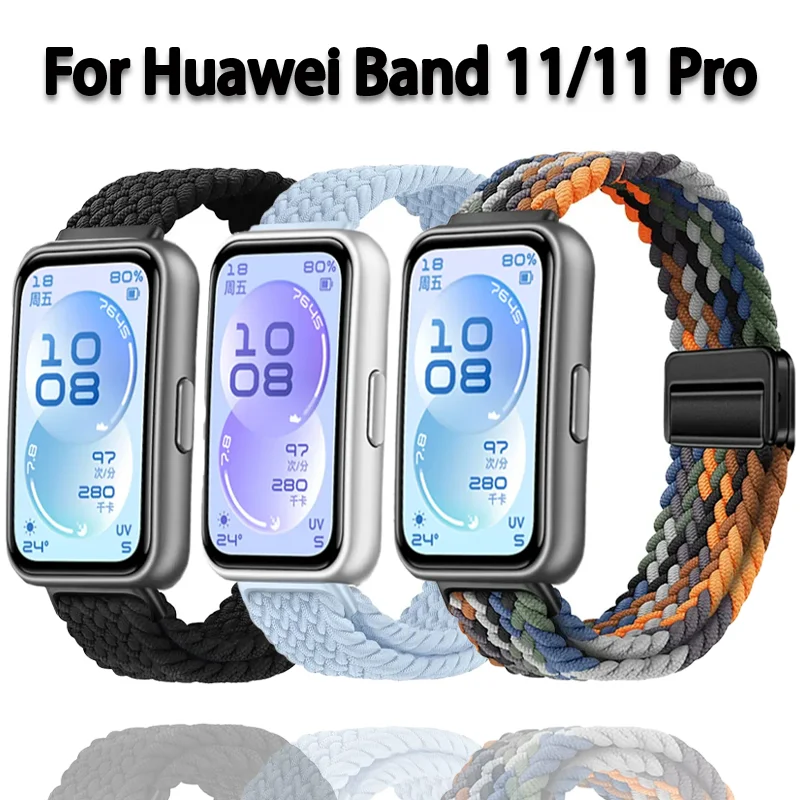 Braided Nylon Loop Strap with Magnetic Buckle for Fitness Tracker Bracelet