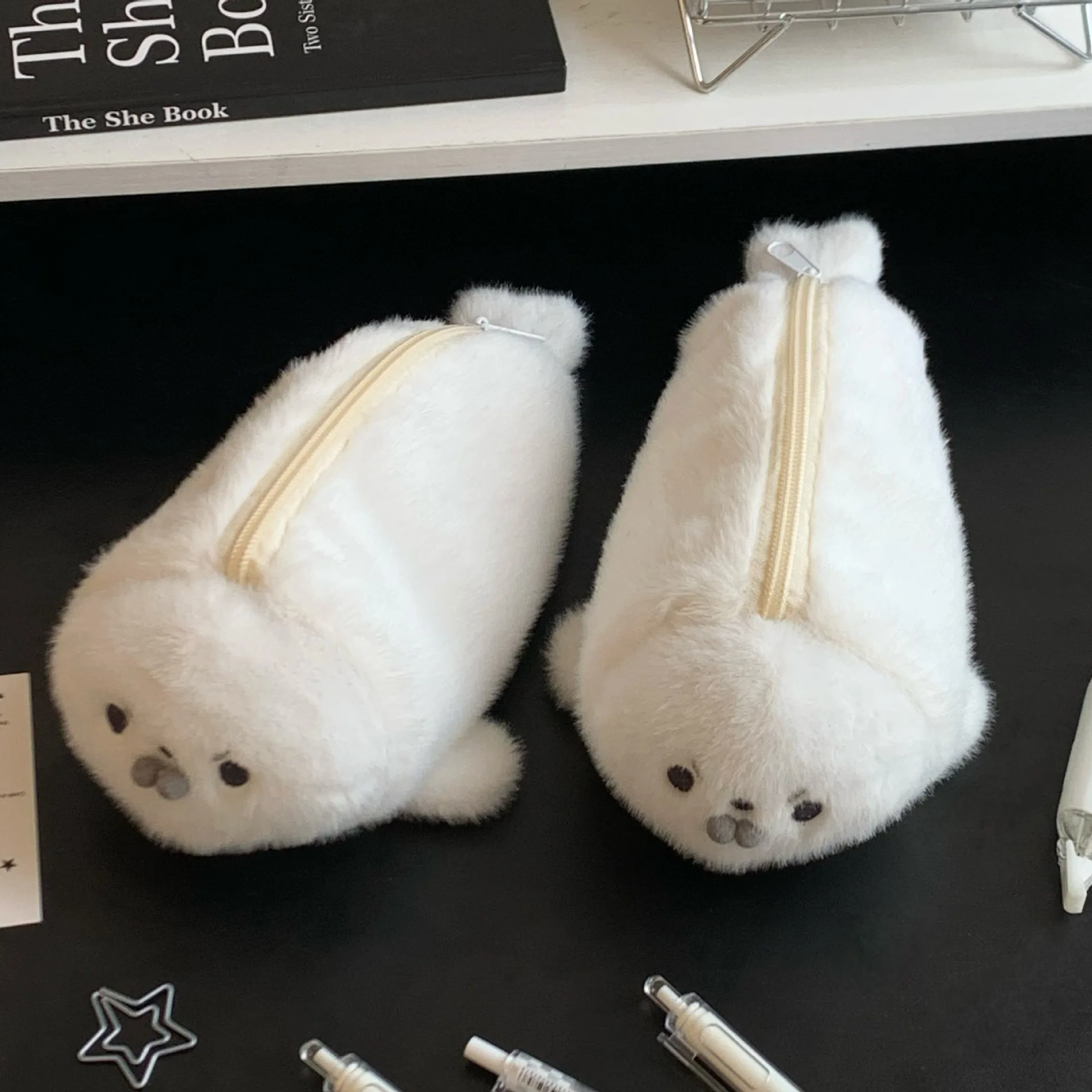 귀여운 물개 연필 케이스 대용량 펜 가방 재미있는 펜 파우치 학생 데스크탑 보관 문구 펜 가방 학생 선물