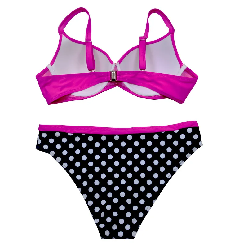 Polka Dot Triangle Split Bikini Swimsuit Plus Size