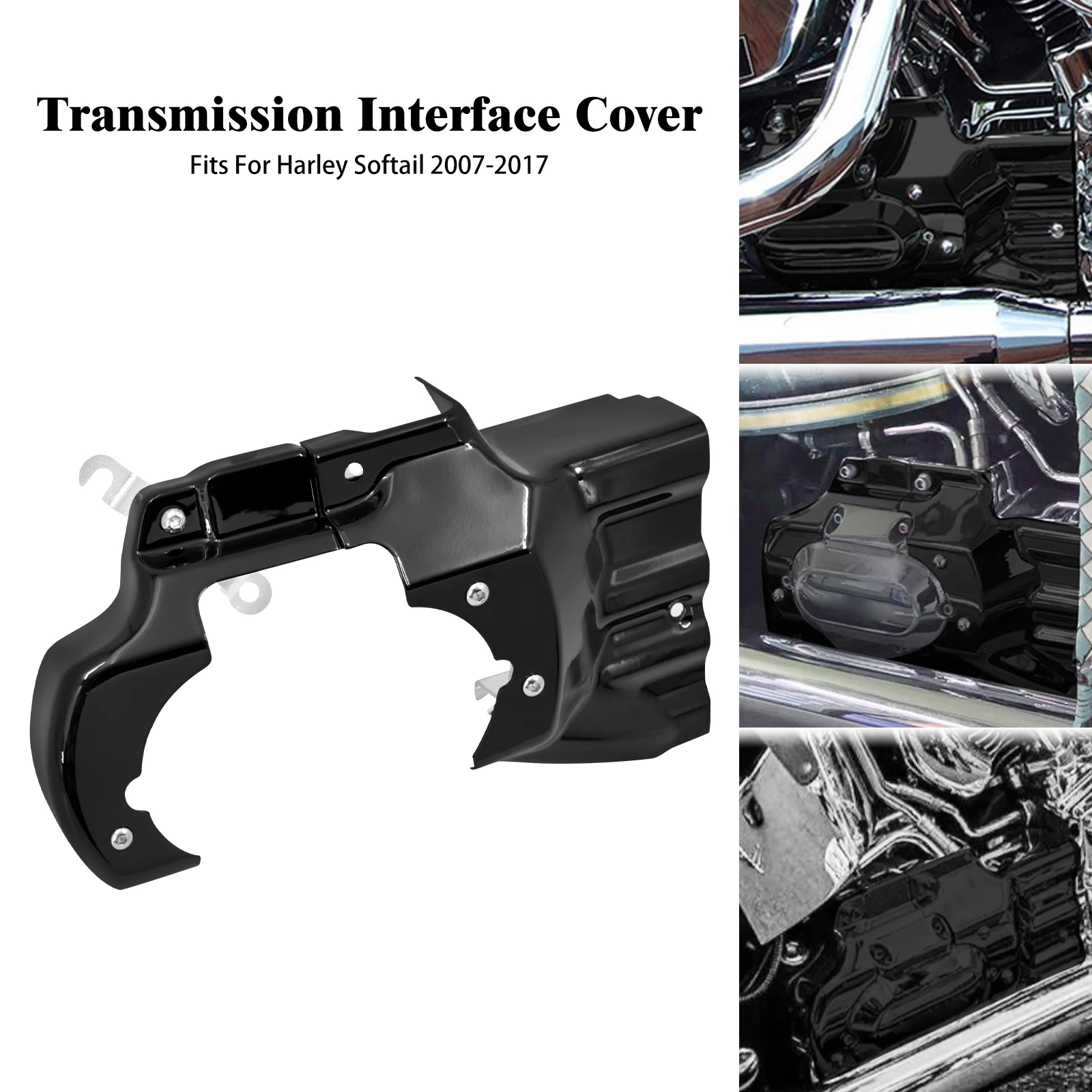 

Motorcycle Engine Transmission Interface Cover For Harley Softail Fat Boy Deluxe Classic FLSTF 2007-2017 Blackline FXS 2011-2013