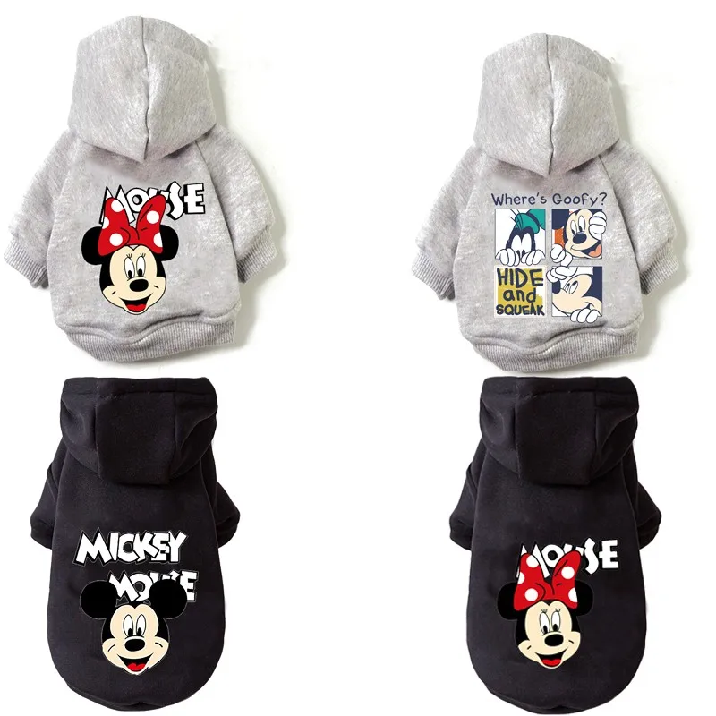 Pet Clothes Disney Mickey Mouse Dog Hoodie Pet Cartoon Mickey Minnie Jacket Fall Winter Outdoor Clothes Small And Medium-sized Dog Sweater pet clothes