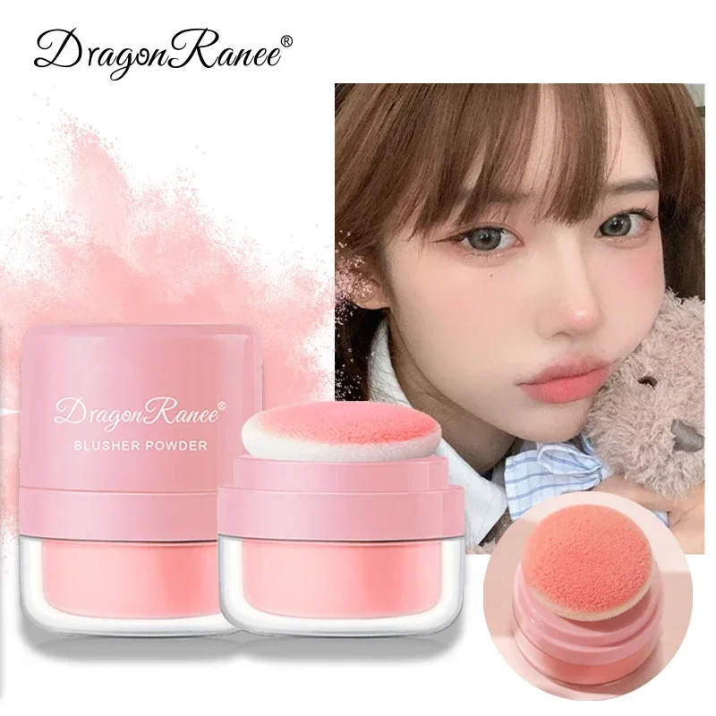 Powder blusher blush powder facial blusher cheek tint blusher powder lasting natural mineral loose powder multi purpose peach pink rouge pigments sponge cosmetic tool