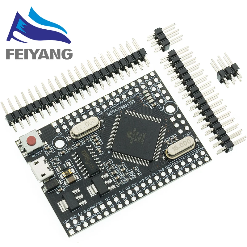 SAMIROB MEGA 2560 PRO Embed CH340G/ATMEGA 2560-16AU Chip mit männlichen Pinheadern, kompatibel für Arduino Mega 2560 DIY