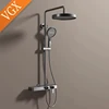 VGX Gold Shower System Set Bathroom Shower Faucet Set 3-way Rainfall Shower Set Shower Mixer Crane with Hand Shower Set Grey 5