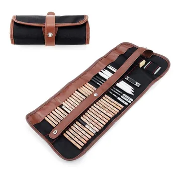 Sketch Pencil Set Professional Drawing Pencil Bag Portable School Student Art Supplies Painting Tools