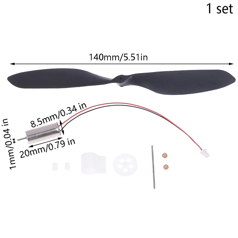 Motor Sin Núcleo + Hélice Para Aviones/drones RC – Juego Engranajes 8520, 3.7V, Plástico ABS